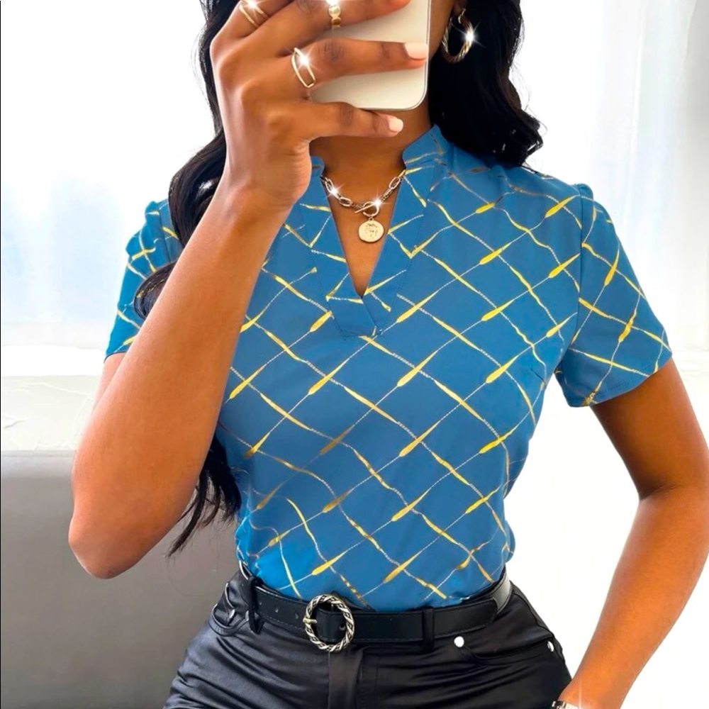 BLUE & GOLD SHEIN TOP